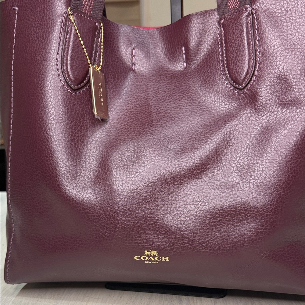 Coach Derby Deep Burgundy Leather Tote- NWOT - Picture 2 of 11